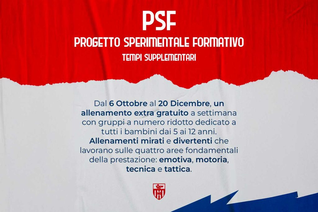 Al via il Progetto Sperimentale Formativo &ldquo;Tempi Supplementari&rdquo; per la nostra Scuola Calcio